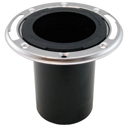 Jones Stephens 3in. x 4in. ABS Closet Flange with Stainless Steel Ring less Knockout C58334